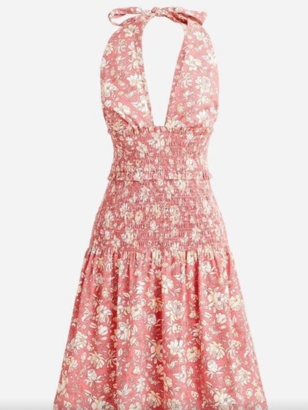 Gorgeous J. Crew Pink Floral Halter Sundress 3X